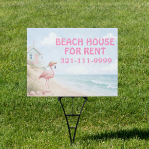 Custom Beach House for Rent Flamingo Sign