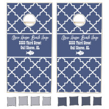 Custom Beach House Navy & White Pattern