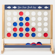 Custom Beach House Navy & White Pattern