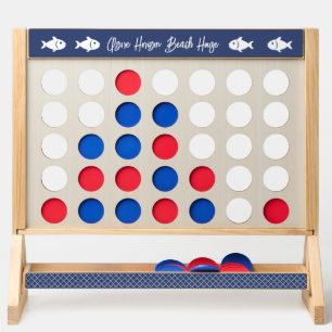 Custom Beach House Navy & White Pattern Fast Four