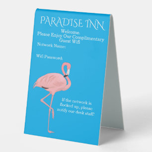 Custom Beach House Rental Wifi Login Information Table Tent