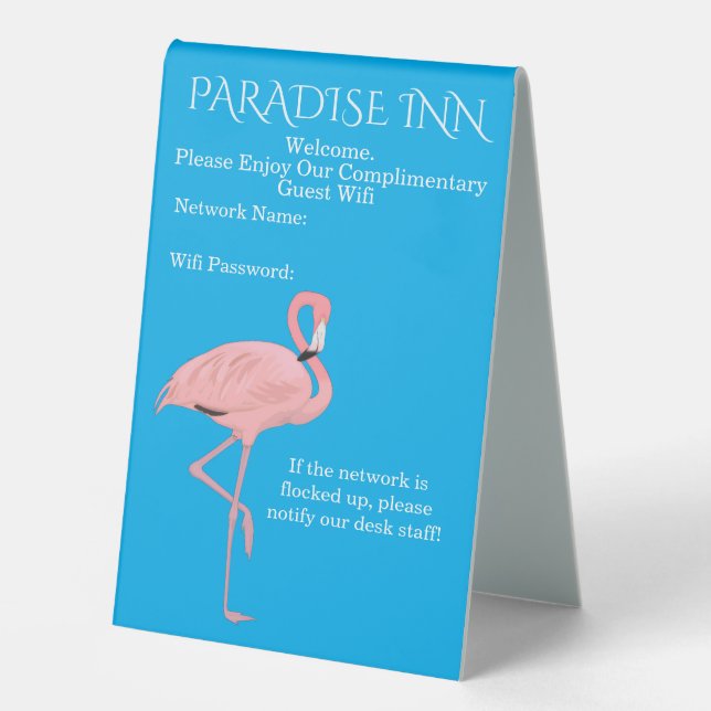 Custom Beach House Rental Wifi Login Information Table Tent (Front)