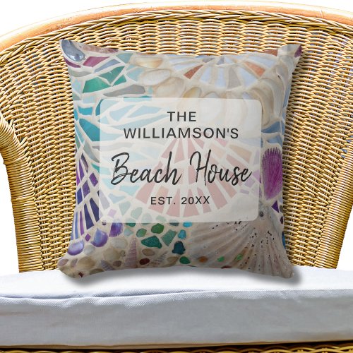 Custom Beach House Throw Pillow
