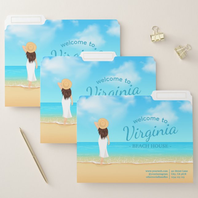 Custom Beach House Welcome Folder (Set)