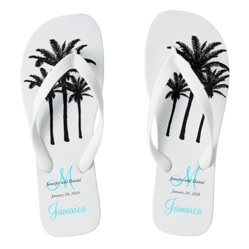 Custom Beach Jamaica Wedding Flip Flops