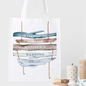 Custom Beach  Nautical Coastal Wedding Welcome Bag by One2InspireDesigns at Zazzle