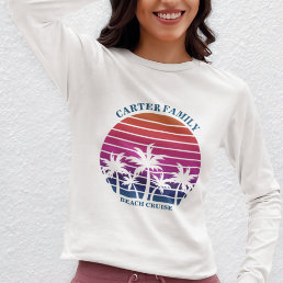 Custom Beach Palm Tree Family Reunion Long Sleeve T-Shirt