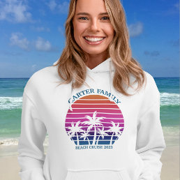 Custom Beach Palm Tree Sunset Family Reunion Hoodie