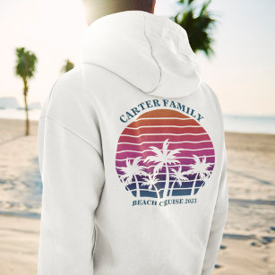 Custom Beach Palm Tree Sunset Family Reunion T-Shirt