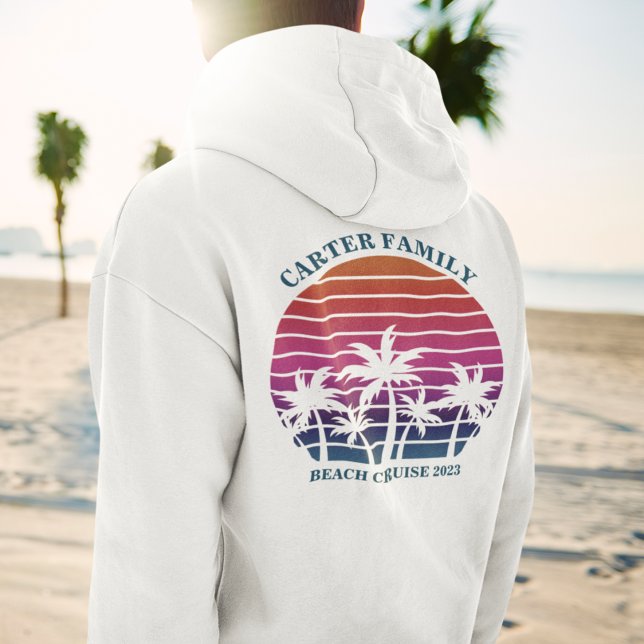 Custom Beach Palm Tree Sunset Family Reunion Hoodie (Creator Uploaded)