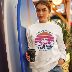 Custom Beach Palm Tree Tropical Family Reunion Sweatshirt