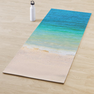 yoga mat beach scene