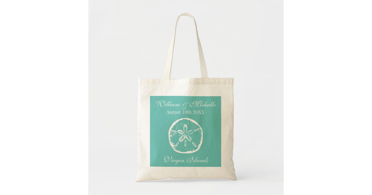 Custom Beach Shell Destination Wedding Tote Bags Zazzle Com