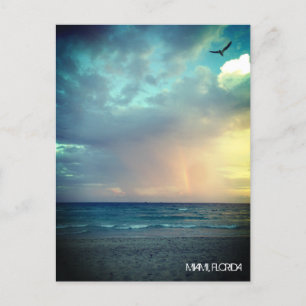 Custom Beach Sunset MIAMI BEACH Florida Romantic Postcard