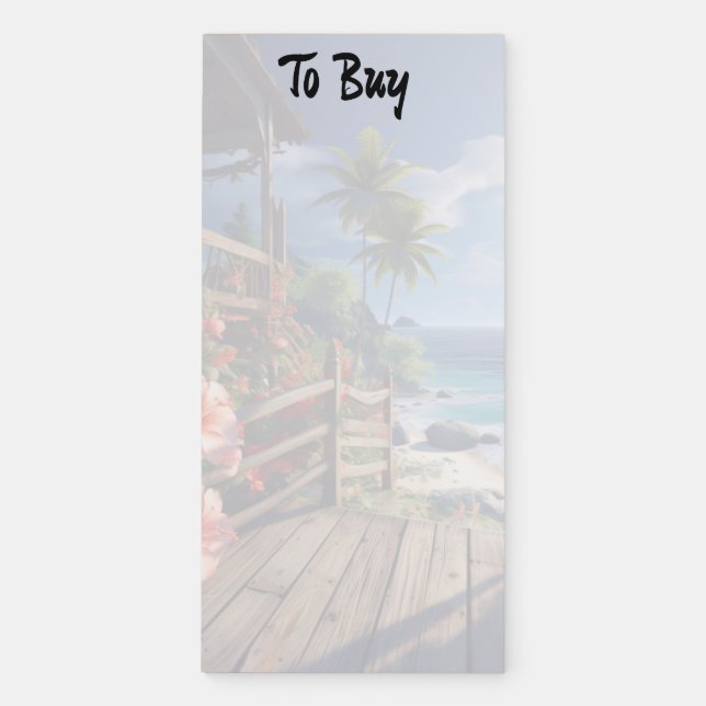 Custom Beach Themed Magnetic NotePad (Front)