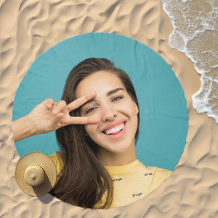 Custom Beach Themed Round Photo Towel Beach Towel