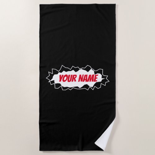 Custom beach towel gift with ripped hole design