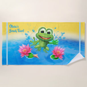 Custom Beach towel Leapfrog splash