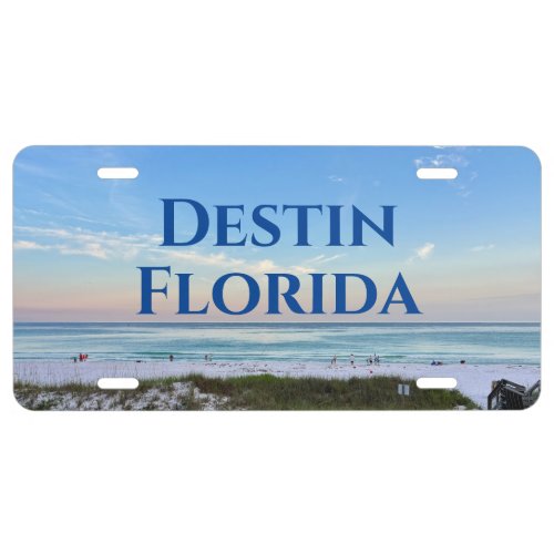 Custom Beach Town Beautiful Ocean Photo License Plate