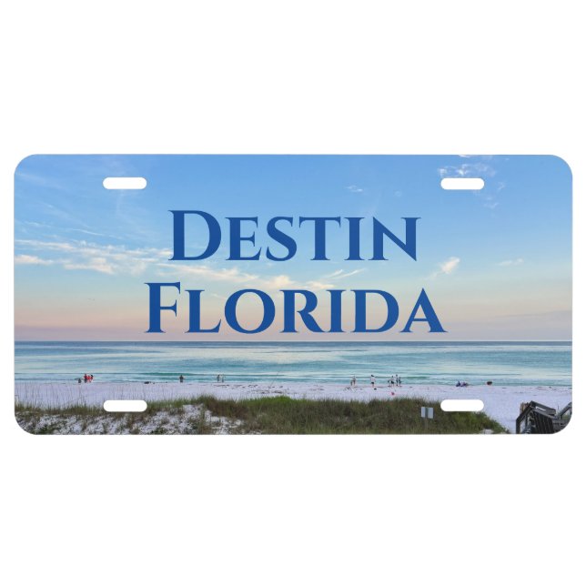 Custom Beach Town Beautiful Ocean Photography License Plate (Front)