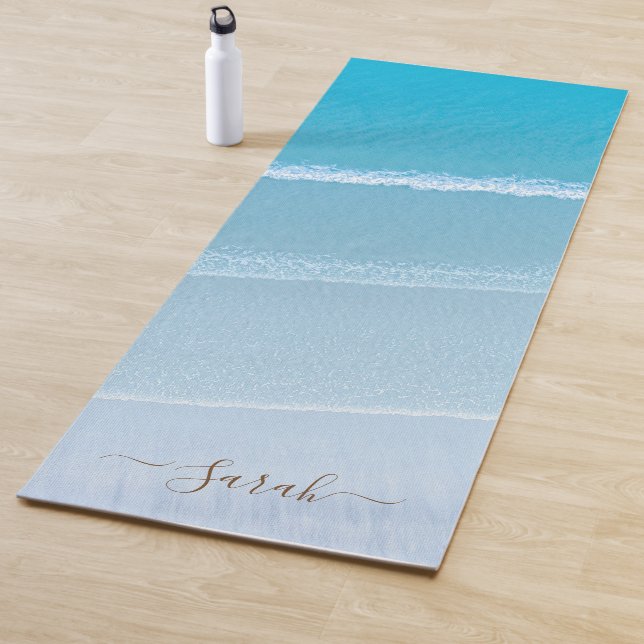 Custom beach waves sea ocean nature yoga mat (In Situ)