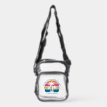 Custom Beach Wedding Coastal Bachelorette Party Clear Crossbody Bag<br><div class="desc">This cute tropical island palm trees crossbody bag is perfect for a destination beach wedding or coastal bachelorette party. Personalize this beautiful coastal sunset celebration decor for a seaside celebration or family reunion in Florida or Hawaii.</div>