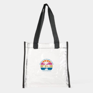 Custom Beach Wedding Coastal Bachelorette Party Clear Tote Bag
