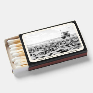 Custom Beach Wedding Favors Black & White Matchboxes