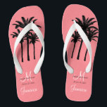 Custom Beach Wedding Flip Flops<br><div class="desc">A great welcome gift for your guests. Provide footwear for your guests for the beach ceremony. Elke Clarke © Custom Monogram Travel Wedding Flip Flops for Beach Weddings. Customize with your names, date, monogram, married last name initial and destination. Matches the personalized wedding beach tote bag in our store which...</div>