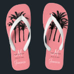 Custom Beach Wedding Flip Flops<br><div class="desc">A great welcome gift for your guests. Provide footwear for your guests for the beach ceremony. Elke Clarke © Custom Monogram Travel Wedding Flip Flops for Beach Weddings. Customize with your names, date, monogram, married last name initial and destination. Matches the personalized wedding beach tote bag in our store which...</div>
