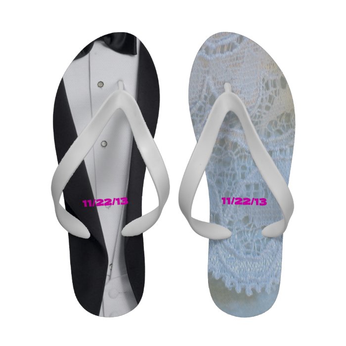 Custom Beach Wedding Flip Flops