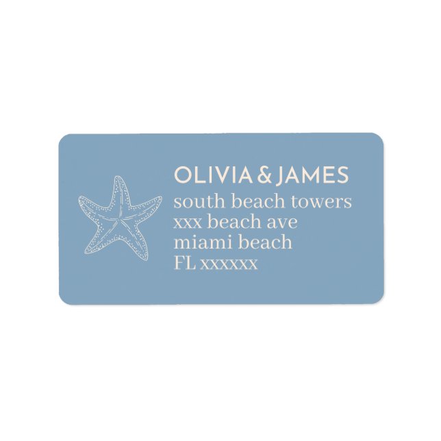CUSTOM BEACH WEDDING RETURN ADDRESS LABELS (Front)