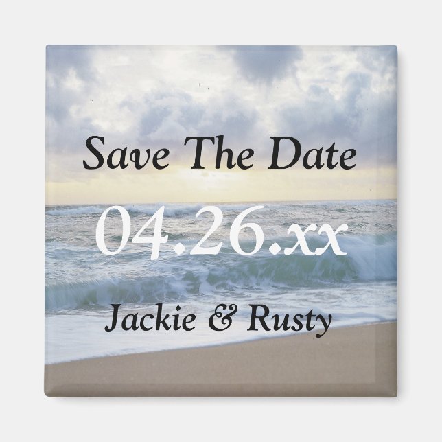 Custom Beach Wedding Save The Date Photo Magnet (Front)