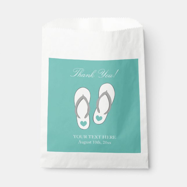 Custom beach wedding thank you party favor bags (Front)