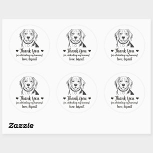 Custom Beagle Dog Wedding Favor Stickers