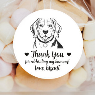 Custom Beagle Dog Wedding Favor Stickers