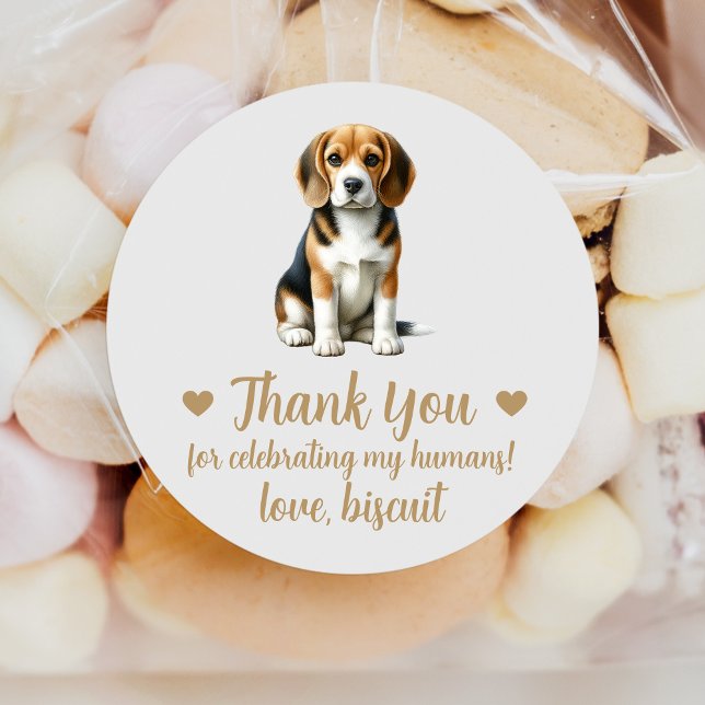 Custom Beagle Dog Wedding Favor Stickers (Creator Uploaded)