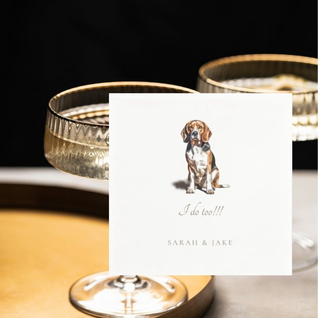 Custom Beagle Wedding Napkins (Creator Uploaded)