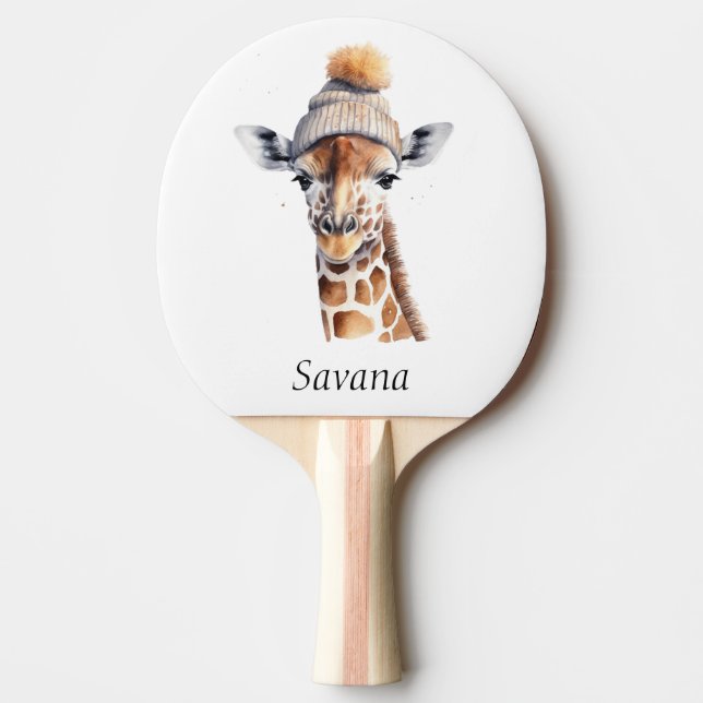 Custom Beanie Bunch Giraffe Ping Pong Paddle (Front)