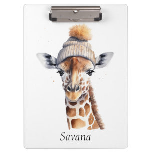 Custom Beanie Bunch Giraffe Winter Hat Board Clipboard