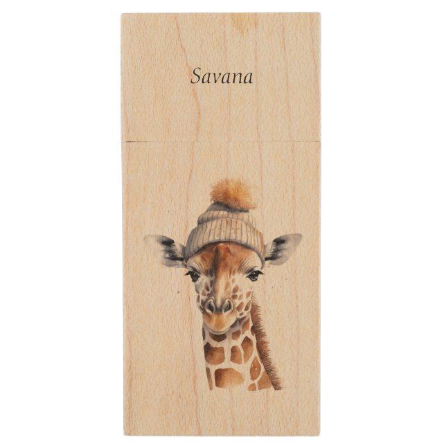 Custom Beanie Bunch Giraffe Winter Hat Drive (Front Vertical)