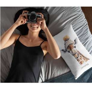 Custom Beanie Bunch Giraffe Winter Hat Pillow