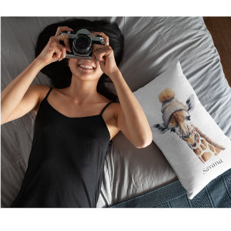 Custom Beanie Bunch Giraffe Winter Hat Pillow