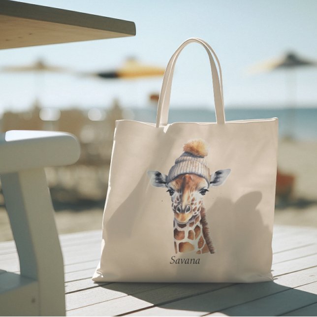 Custom Beanie Bunch Giraffe Winter Hat Tote Bag (Creator Uploaded)