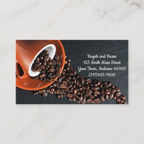 Custom Beans  Cup Coffee Chop Loyalty Punch Business Card