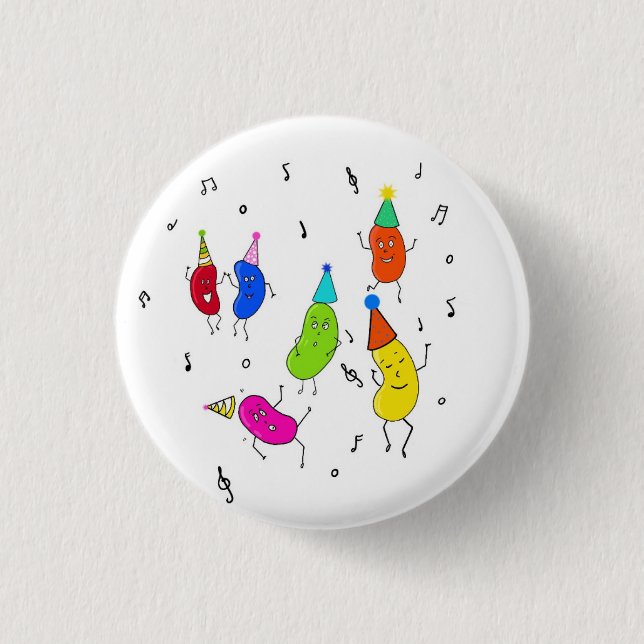 Custom Beans. cute beans Button (Front)