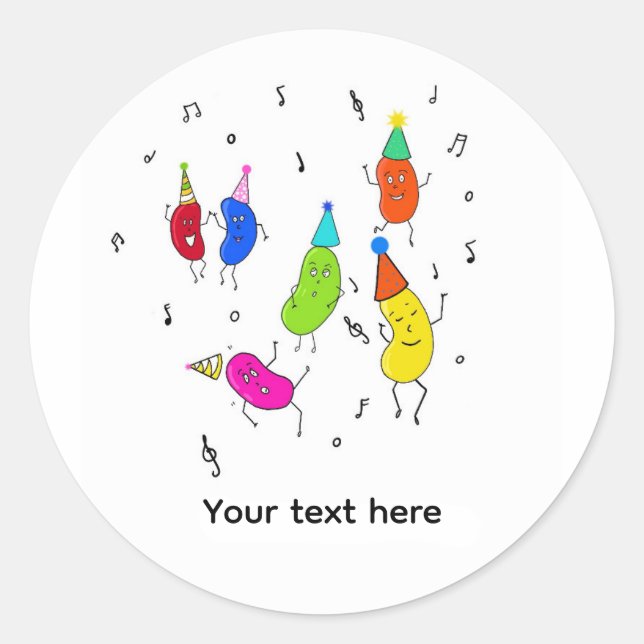 Custom Beans. cute beans Classic Round Sticker (Front)