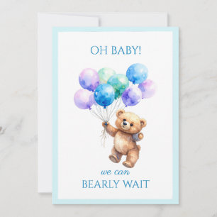 Custom Bear holding balloons Invitation