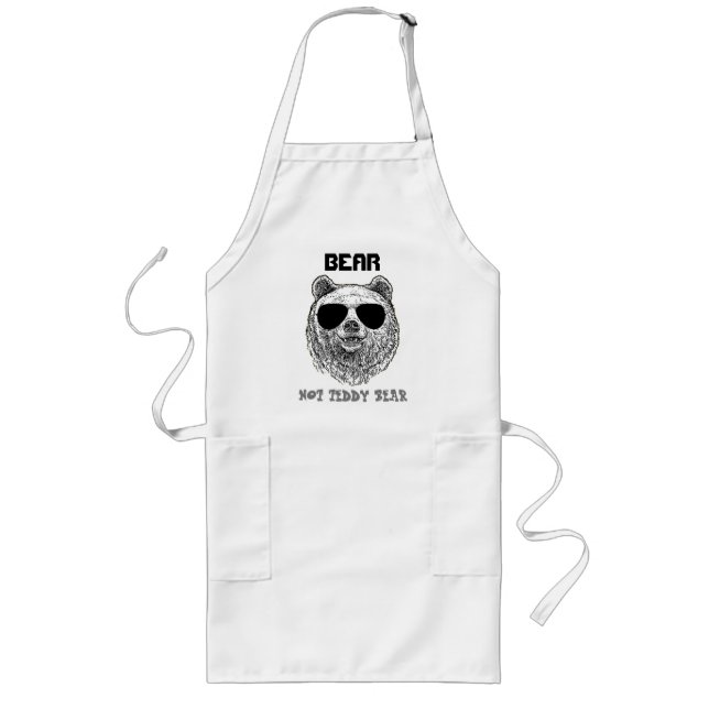 Custom BEAR NOT TEDDY BEAR Men Funny Gift for Him  Long Apron (Front)