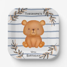 Custom Bear Paper Plate